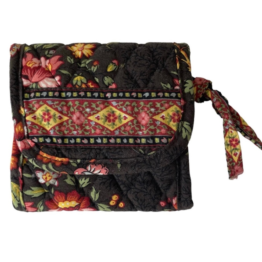Brown Vera Bradley Wallet With Floral Pattern